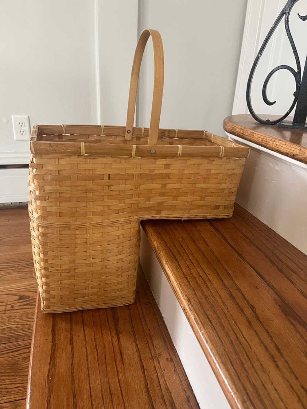 Woven Rattan Stair Basket